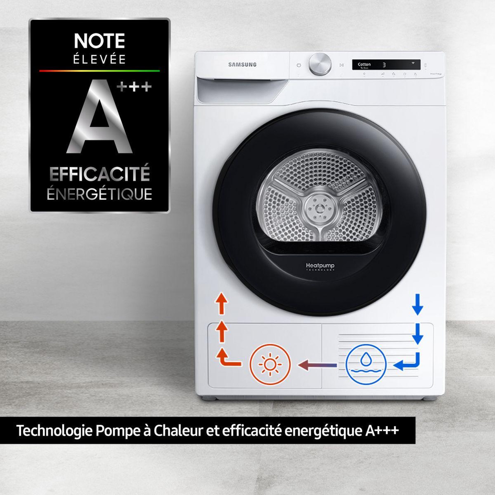 Voir la diapositive 4 : Samsung Sèche linge pompe à chaleur DV80T5220AW