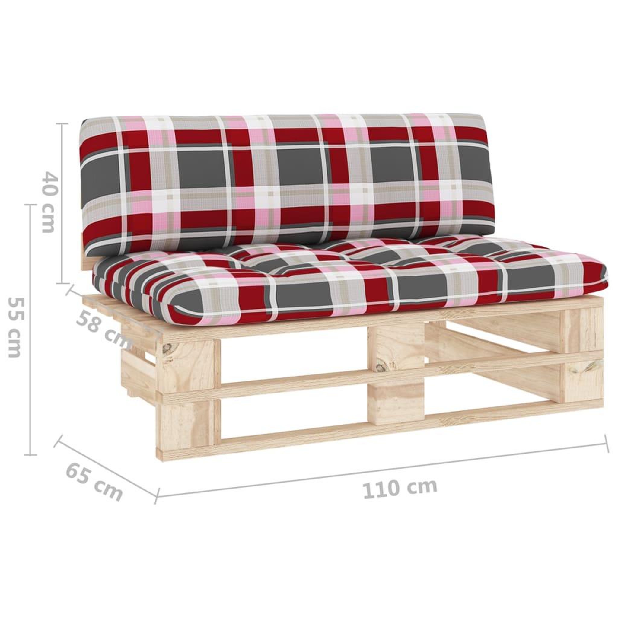 Voir la diapositive 6 : VIDAXL Canape central palette de jardin bois de pin impregne