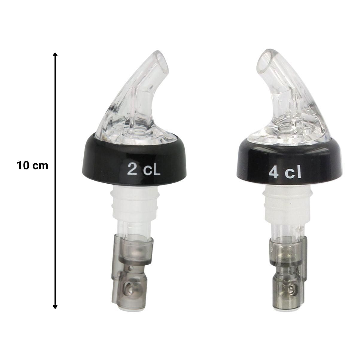 Fackelmann Set de 4 becs verseurs doseurs à alcool à bille 2 cl et 4 cl Fackelmann