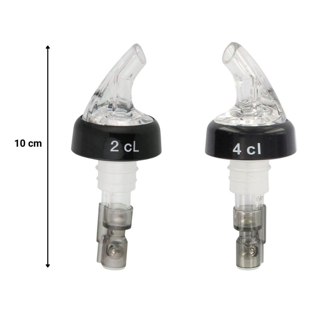 Fackelmann Set de 4 becs verseurs doseurs à alcool à bille 2 cl et 4 cl Fackelmann