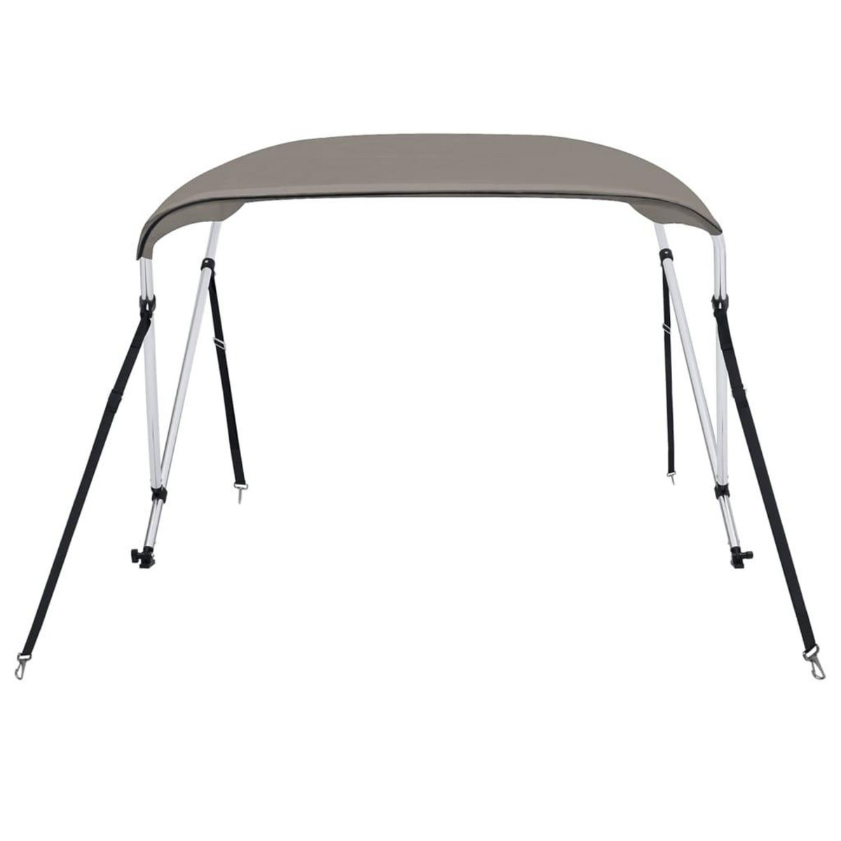 VIDAXL Auvent bimini a 2 arceaux gris 180x150x110 cm