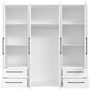 Voir la diapositive 4 : MARKET24 Armoire - Blanc mat - 4 portes battantes - L205,9 x P58,8 x H 200cm - MOKKARIS