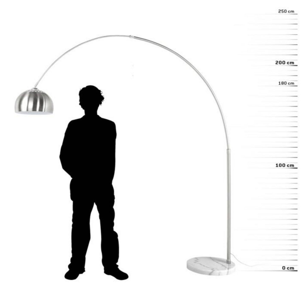 Paris Prix Lampadaire Design  Arc XXL  245cm Argent