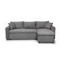 Voir la diapositive 5 : MATHILDE Canapé d'angle 3 places réversible et convertible avec coffre Microfibre Gris