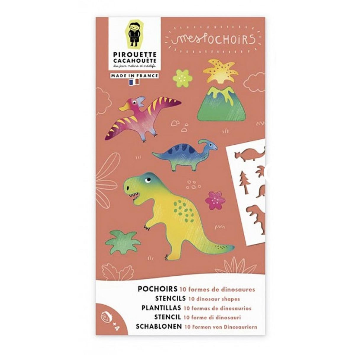 PIROUETTE CACAHOUETE Pochoirs dinosaures -