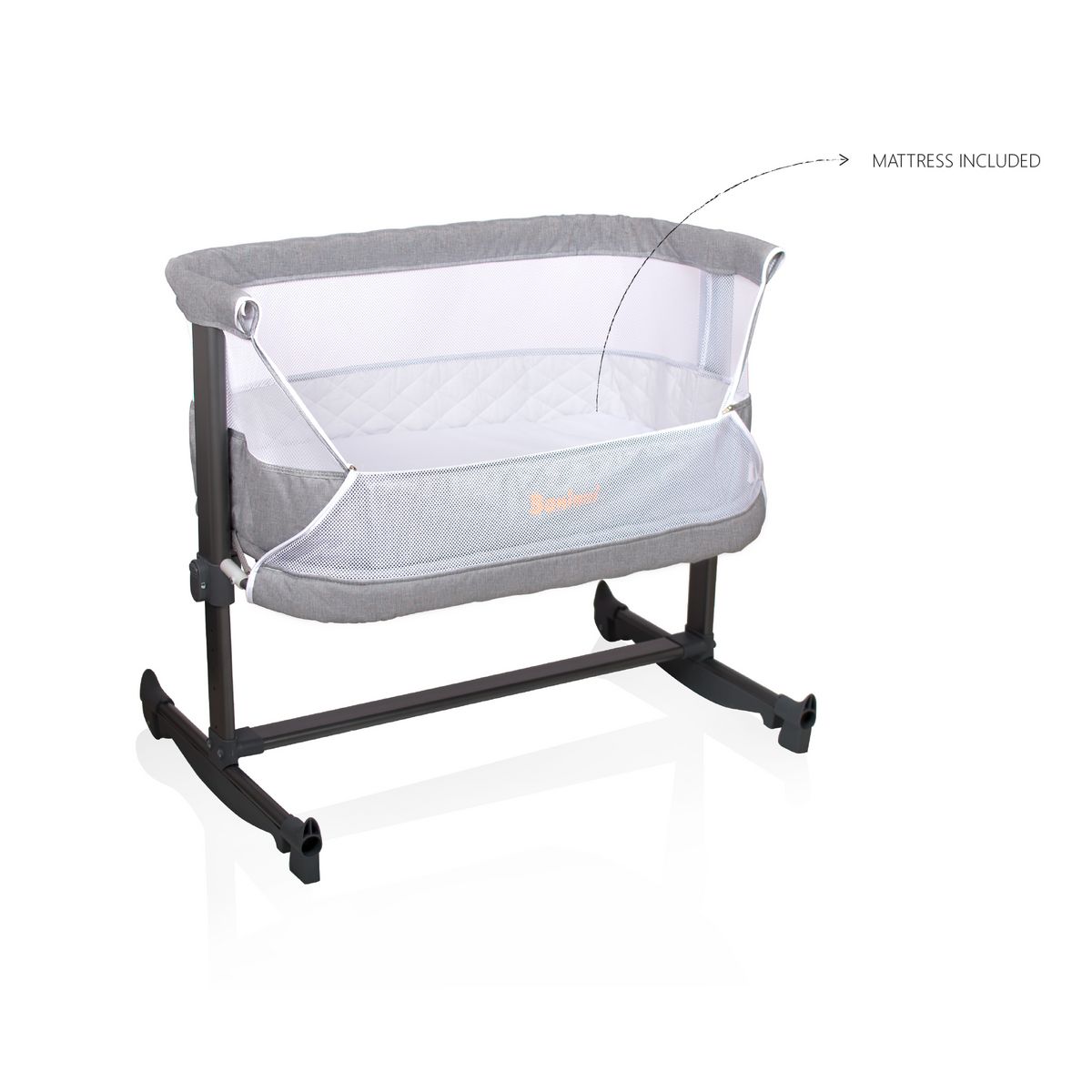 BANINNI Berceau balancelle cododo réglable gris Nesso