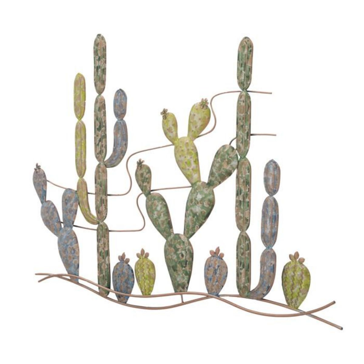 Paris Prix Décoration Murale en Métal  Cactus  90cm Multicolore