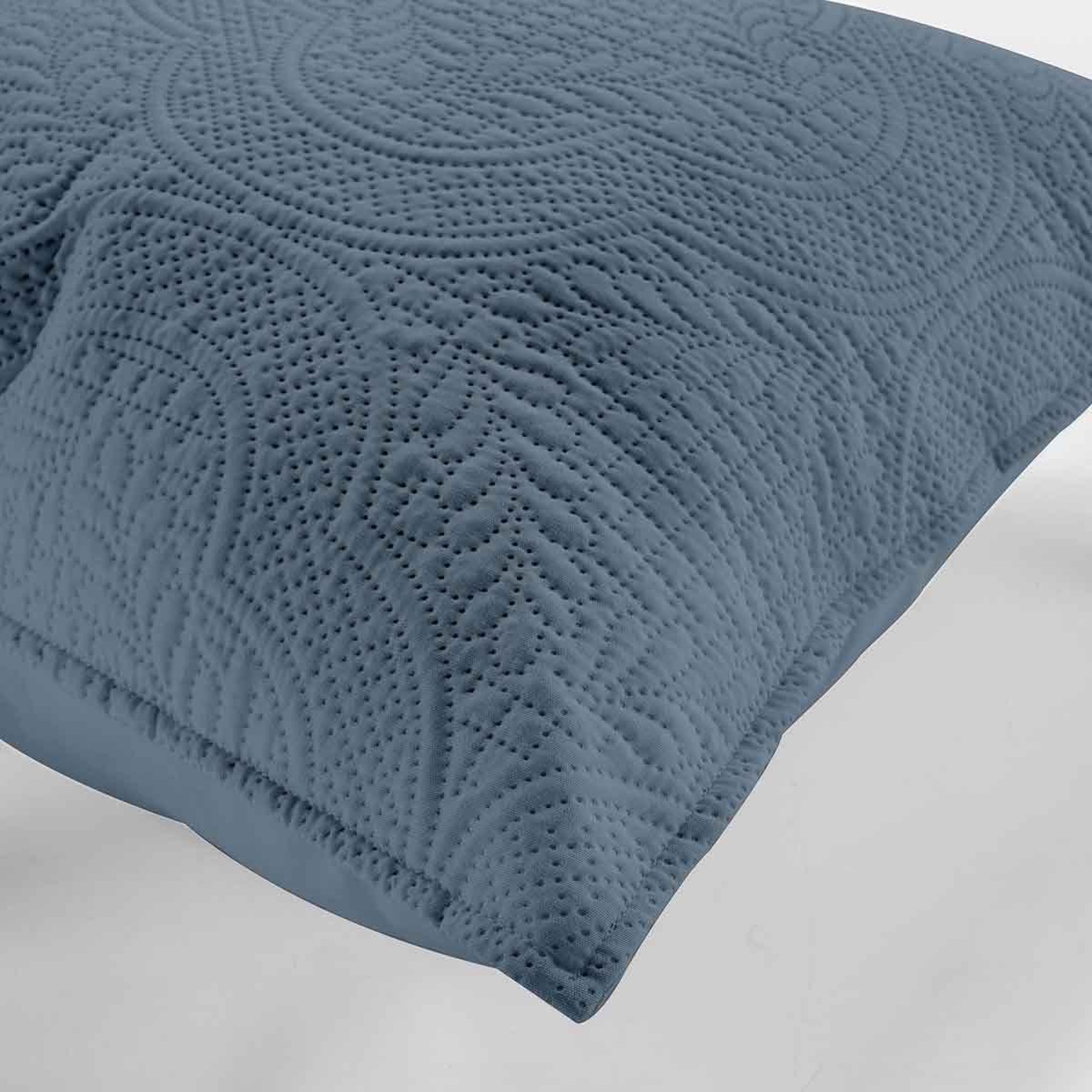 Voir la diapositive 3 : Douceur d'Intérieur Housse de coussin  romane  40x40cm bleu