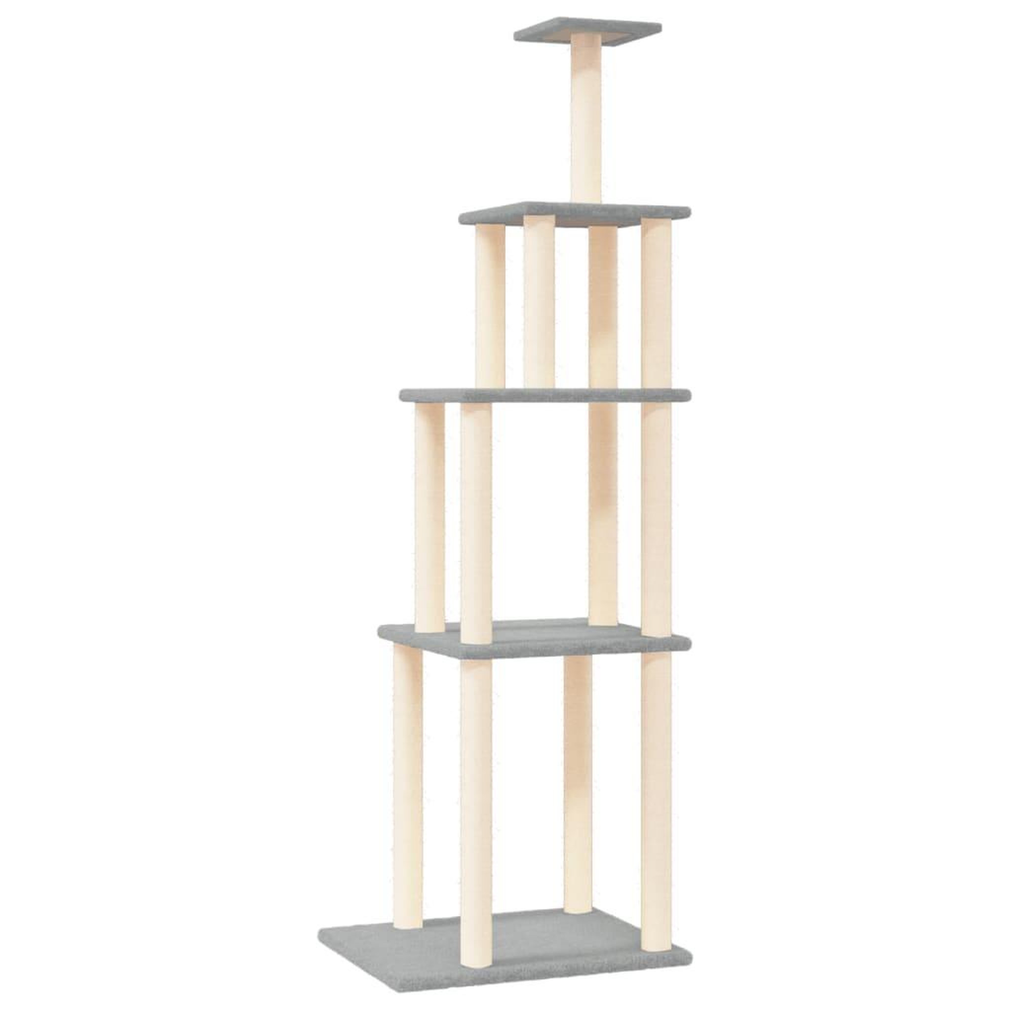 Voir la diapositive 2 : VIDAXL Arbre a chat avec griffoirs en sisal gris clair 183 cm