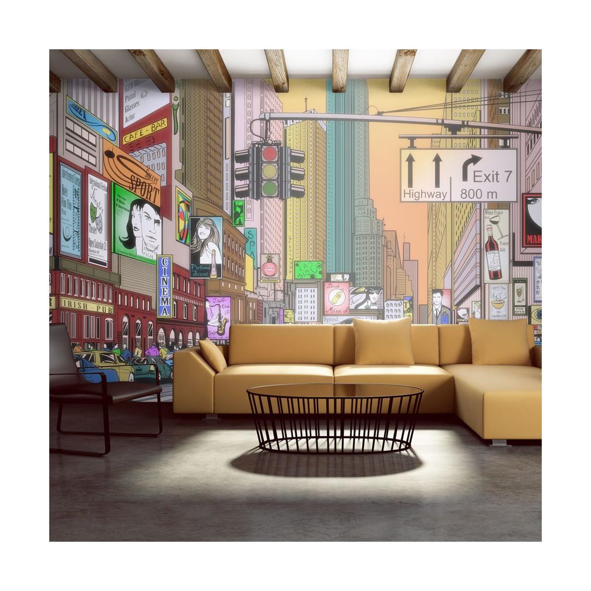 Paris Prix Papier peint xxl  l'heure de pointe à new york  270x550cm
