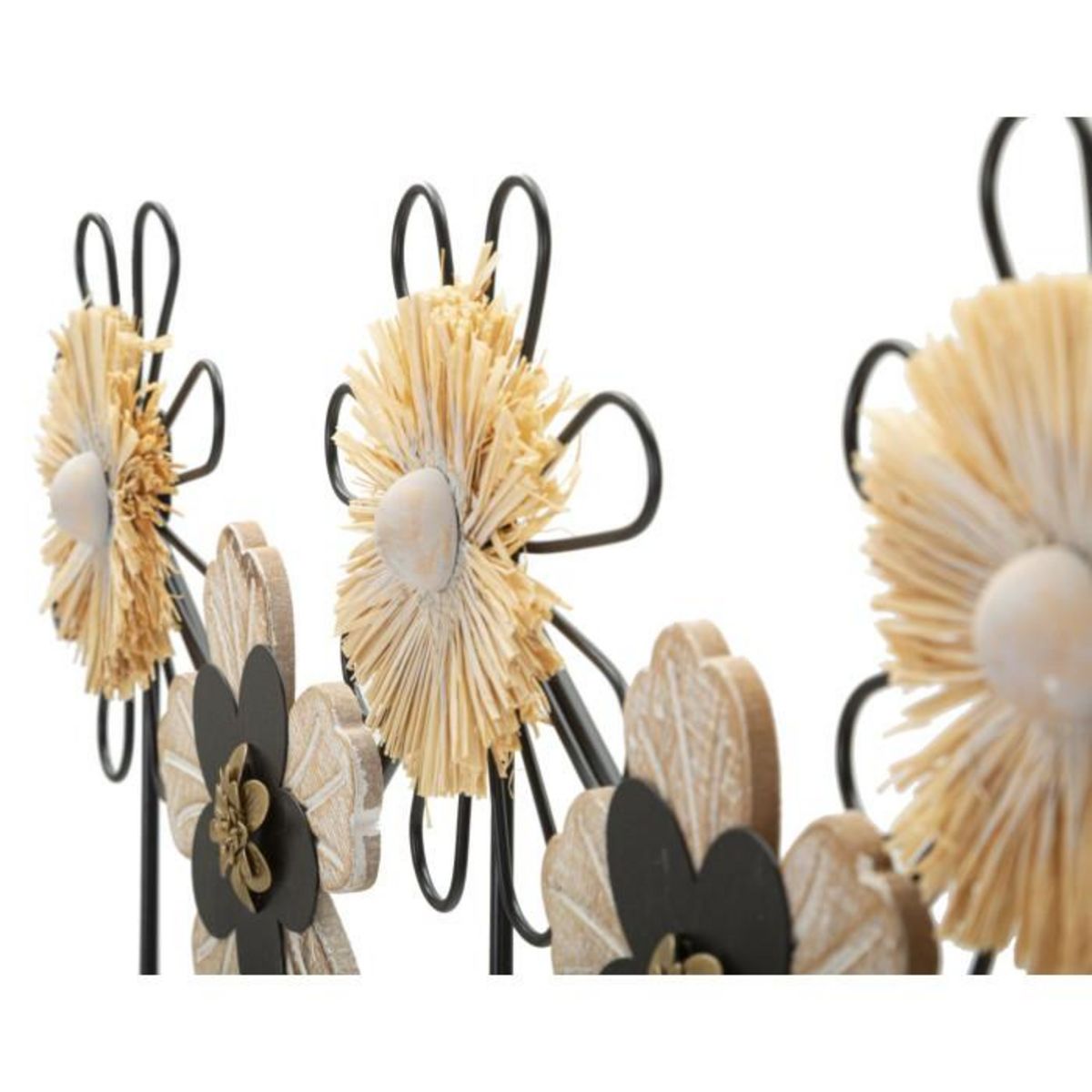 Paris Prix Patère Murale Design 5 Crochets  May  61cm Noir & Naturel