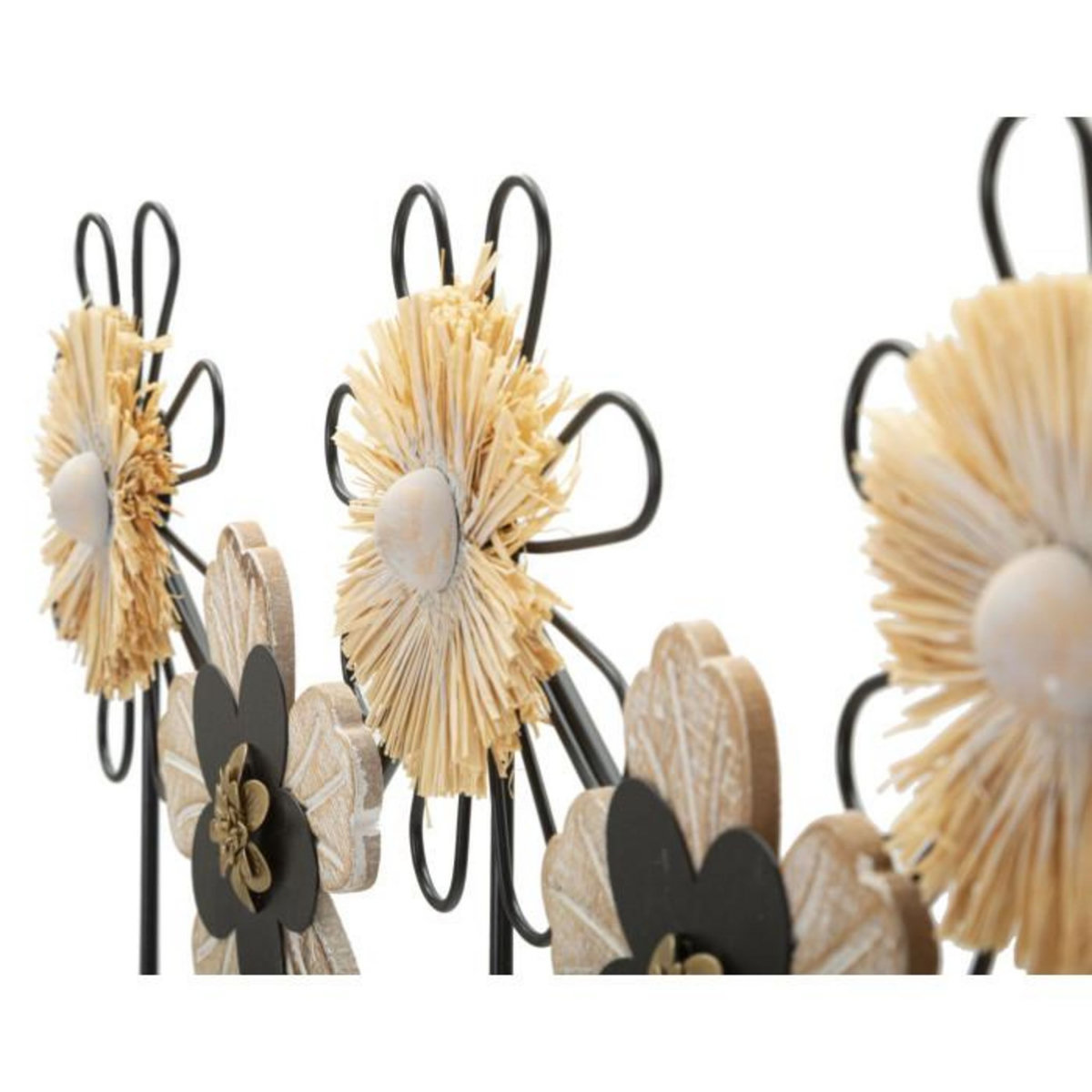 Paris Prix Patère Murale Design 5 Crochets  May  61cm Noir & Naturel