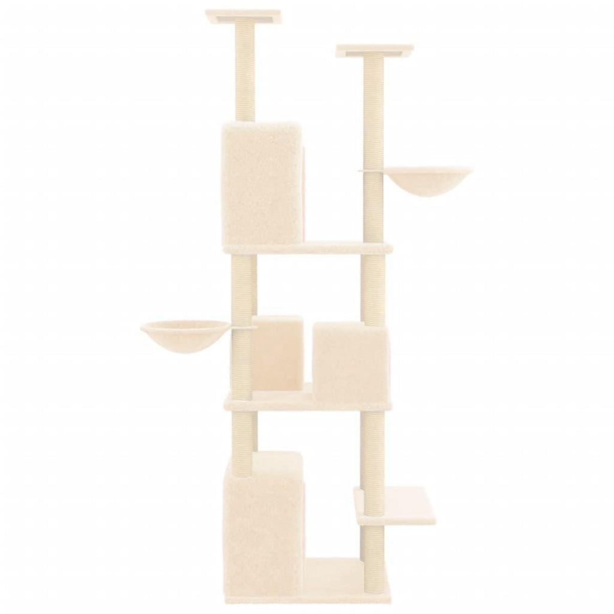 VIDAXL Arbre a chat avec griffoirs en sisal Creme 180 cm