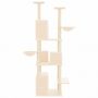 Voir la diapositive 4 : VIDAXL Arbre a chat avec griffoirs en sisal Creme 180 cm