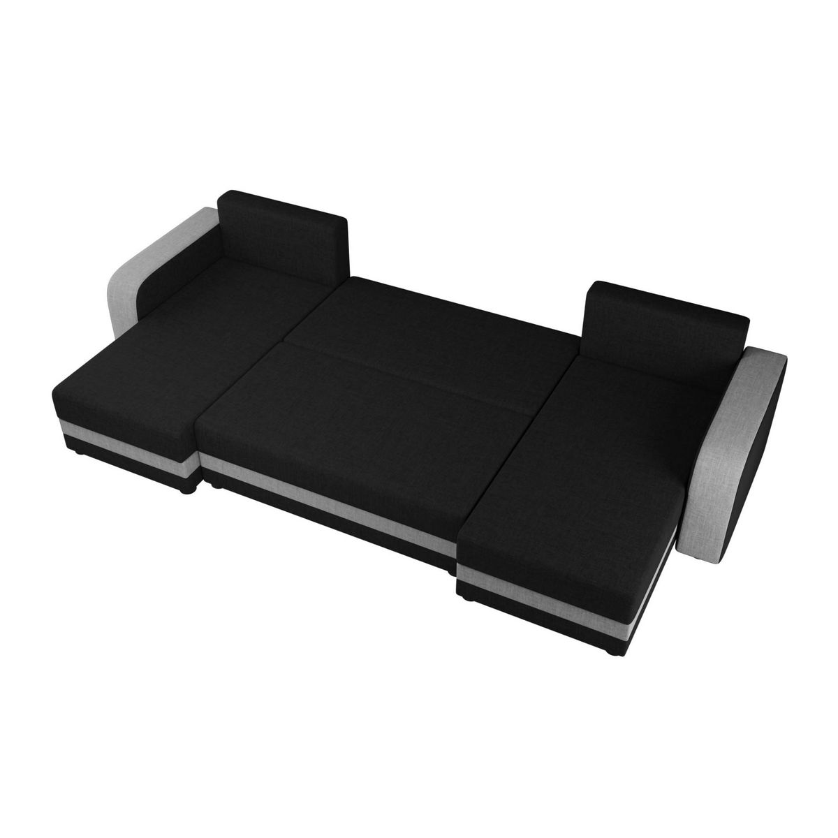 BEST MOBILIER Harvey - canapé panoramique en u - 7 places - convertible avec coffre - en tissu