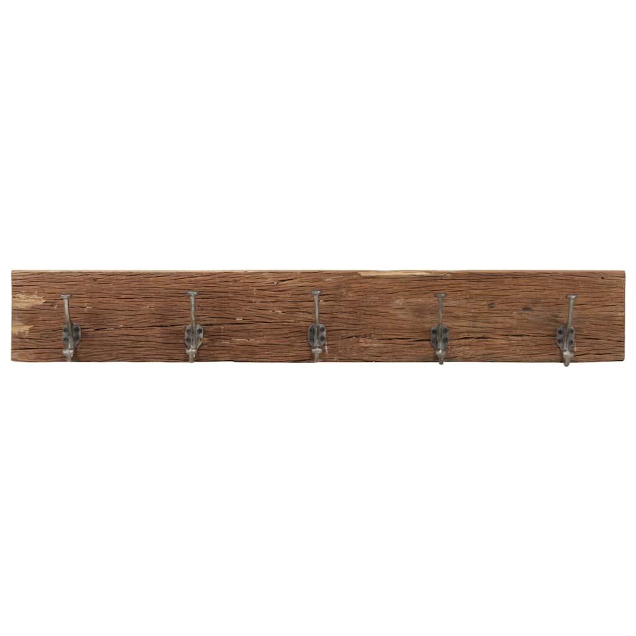 Voir la diapositive 2 : VIDAXL Cintre de couloir et 5 crochets 100x2,5x15 cm bois recuperation