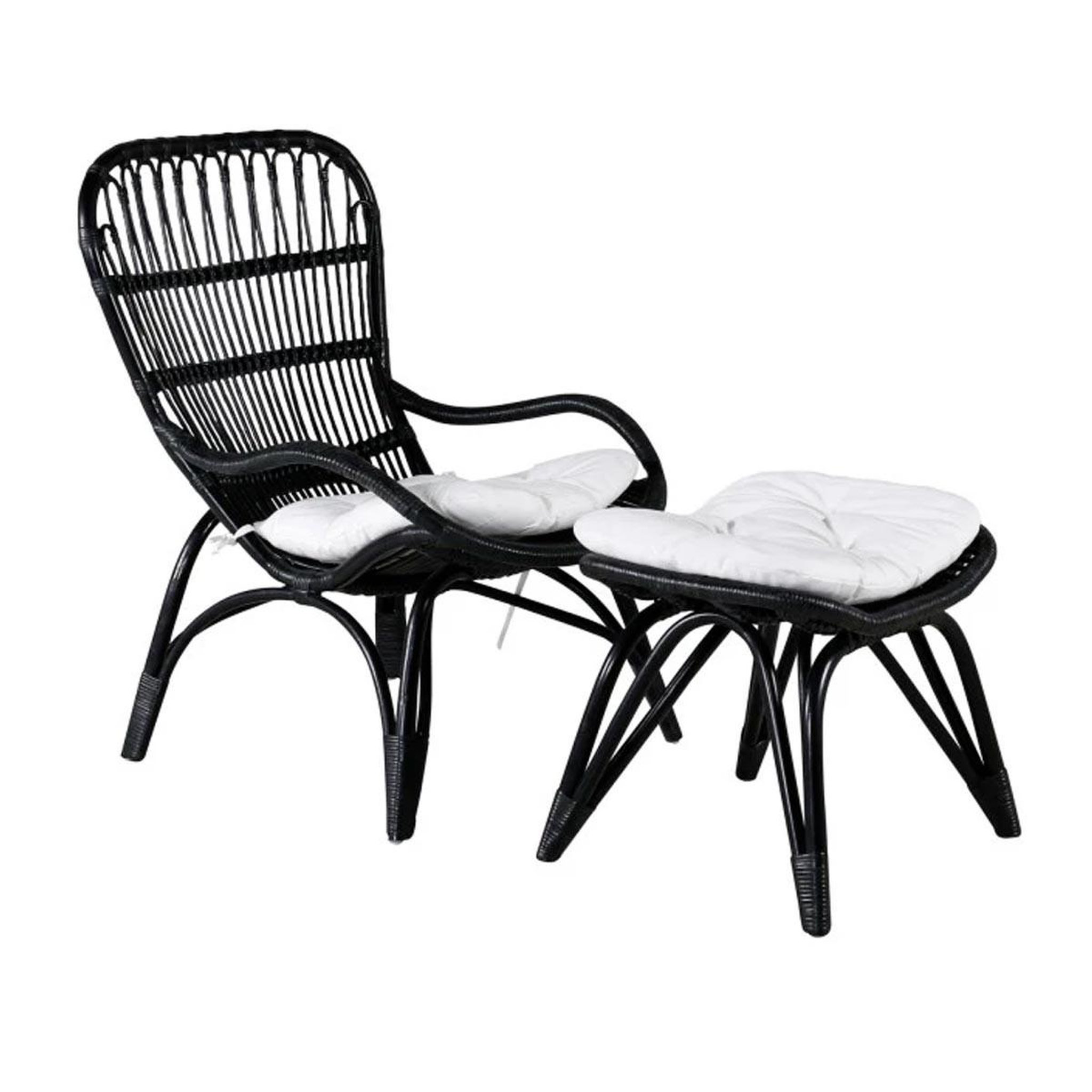 Paris Prix Fauteuil de jardin & repose-pieds  ella  98cm noir