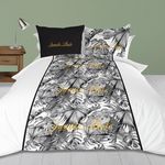 SOLEIL D'OCRE Parure housse de couette en coton 57 Fils/cm2 NOUMEA, par Soleil d'ocre. Coloris disponibles : Vert