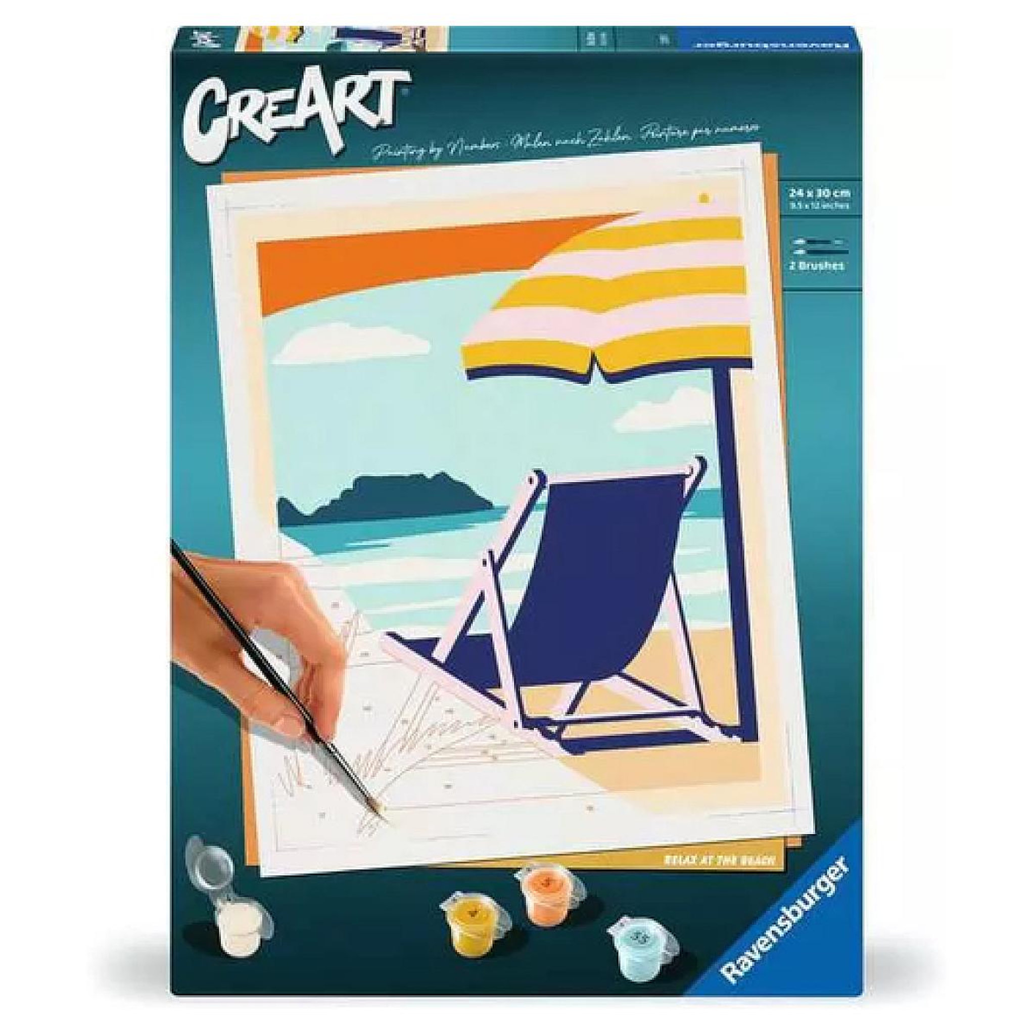 RAVENSBURGER CreArt - 24x30 cm Peinture par numeros pour se detendre sur la Plage
