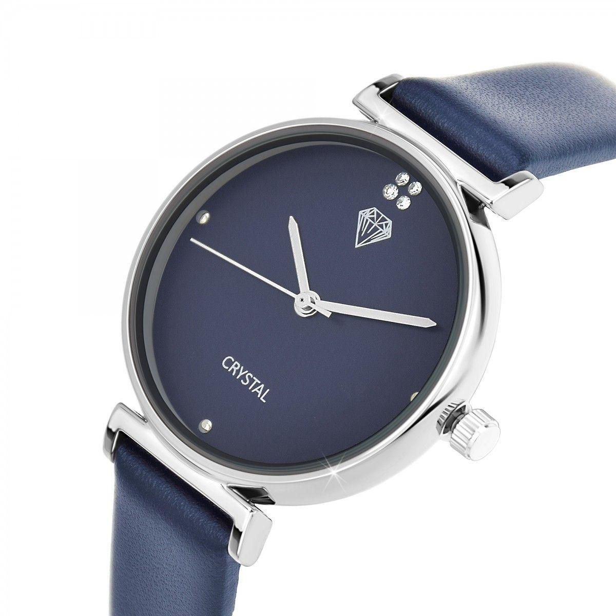 SC CRYSTAL Montre élégante Izia SC Crystal ornée de 4 cristaux scintillants