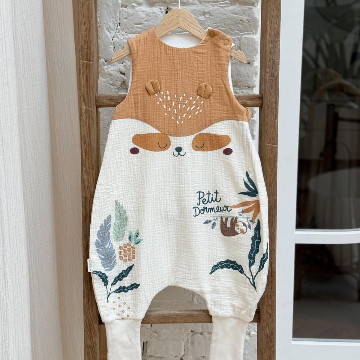 Petit Béguin Turbulette d'été en gaze de coton avec pieds retroussables Baroudeur