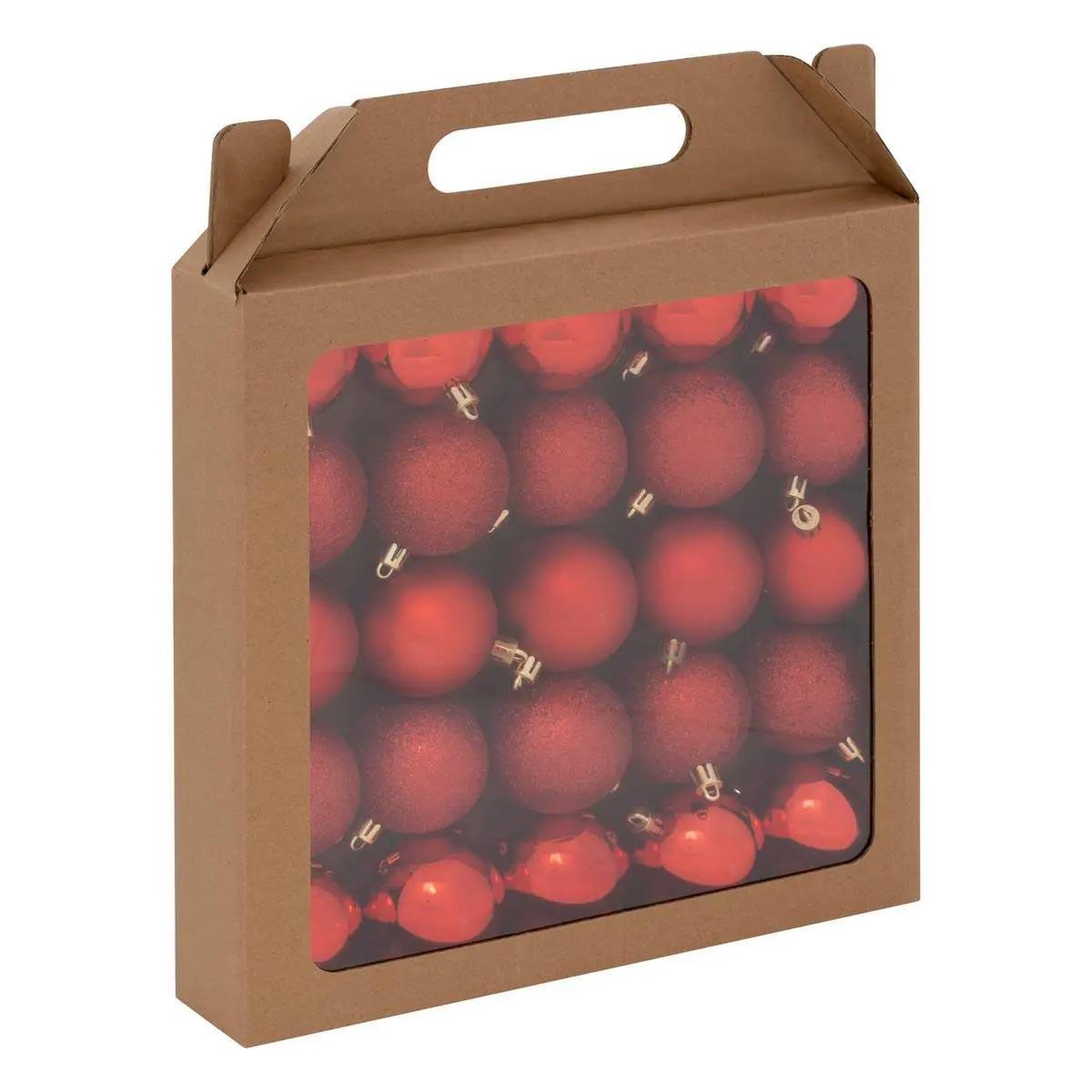 ATMOSPHERA Lot de 25 boules de noël  jokli  6cm rouge