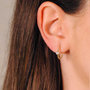 Voir la diapositive 2 : L'ATELIER D'AZUR Boucles d'Oreilles Demi Créoles Aigues-Marines - Or 18 Carats 750 Jaune