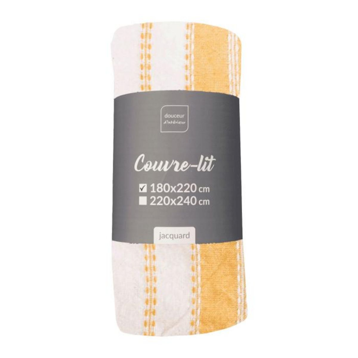 Paris Prix Couvre-Lit Imprimé Jacquard  Abby  180x220cm Curry