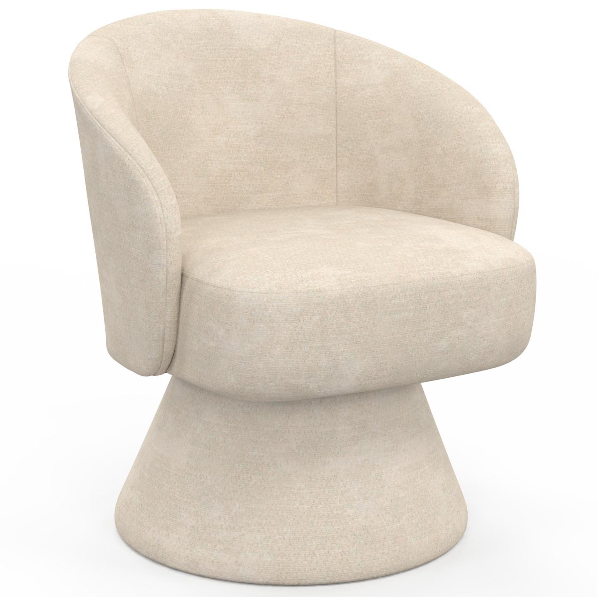 ID MARKET Fauteuil pivotant cyrus en tissu chenille beige