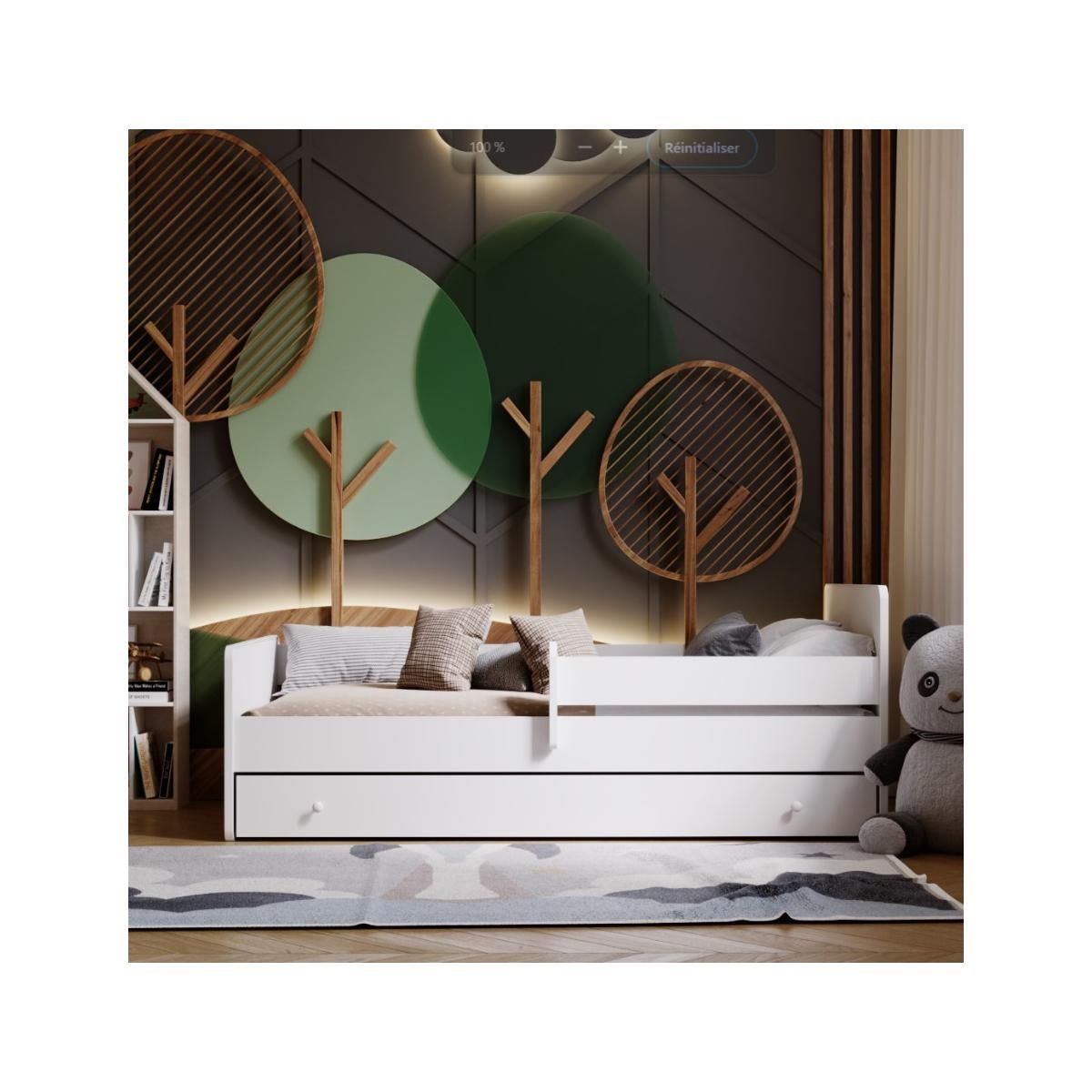 KOBI Lit enfant Max 160x80 et tiroir