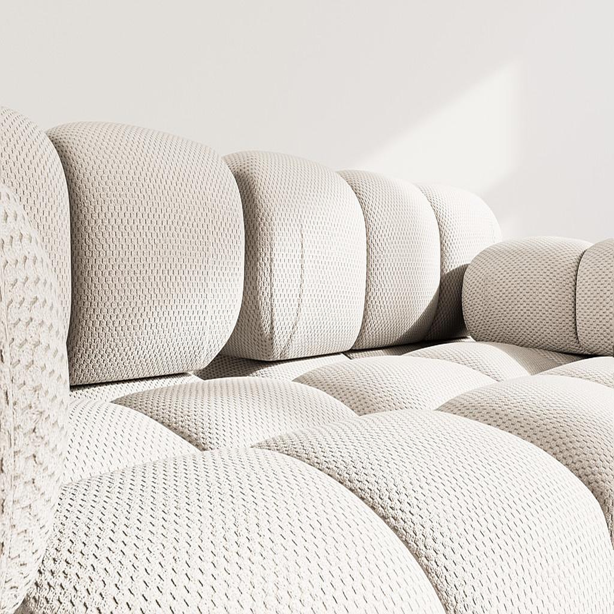 Voir la diapositive 4 : LISA DESIGN Ruby - canapé droit modulable 2 places en velours texturé