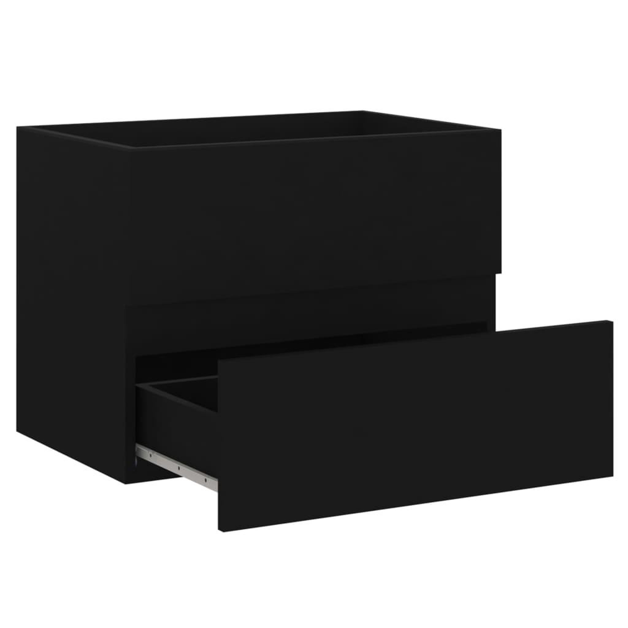 Voir la diapositive 5 : VIDAXL Armoire d'evier avec lavabo integre Noir Agglomere