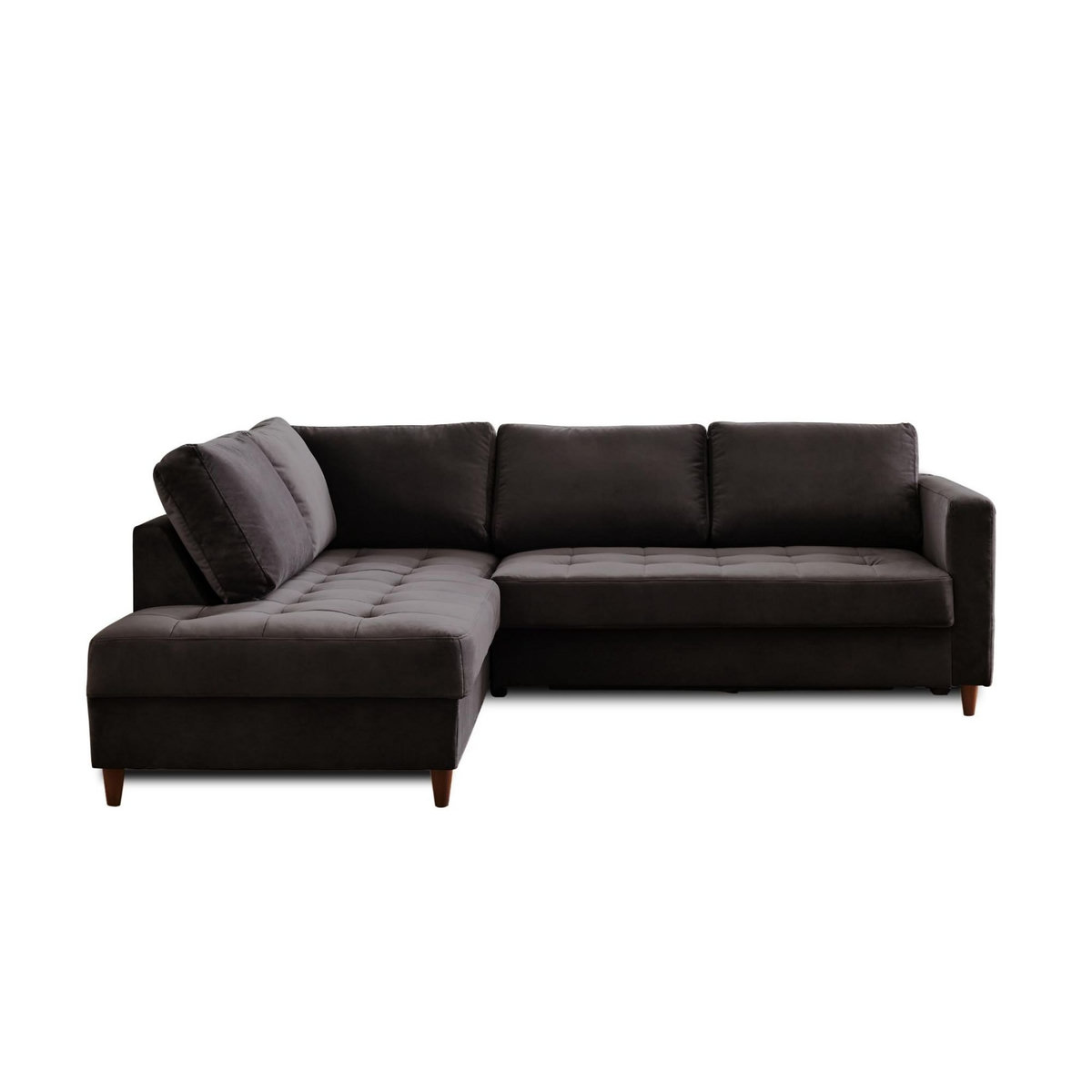 LISA DESIGN Anna - canapé d'angle gauche - 5 places - convertible - en velours