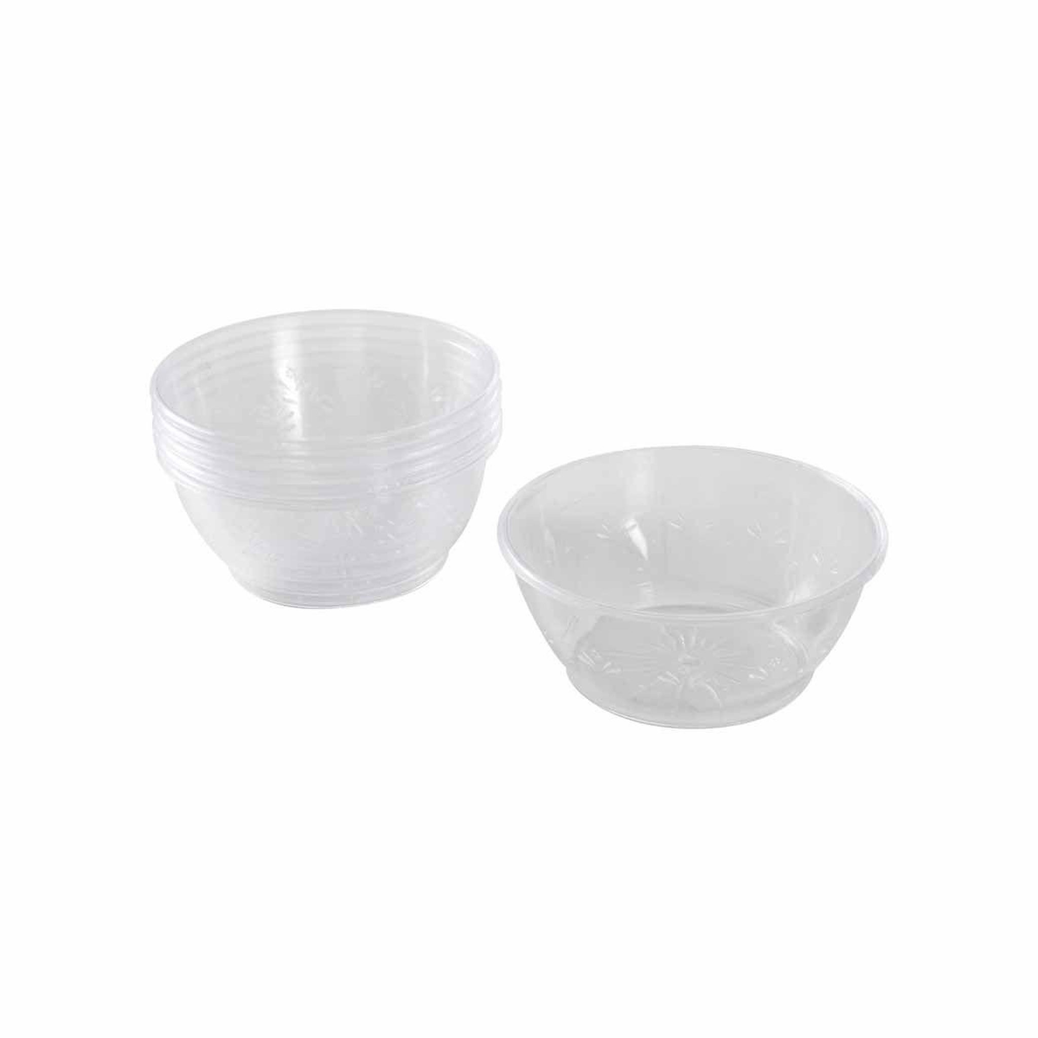 Voir la diapositive 2 : HOMEA Lot de 6 bols en plastique réutilisable  irène  175ml transparent