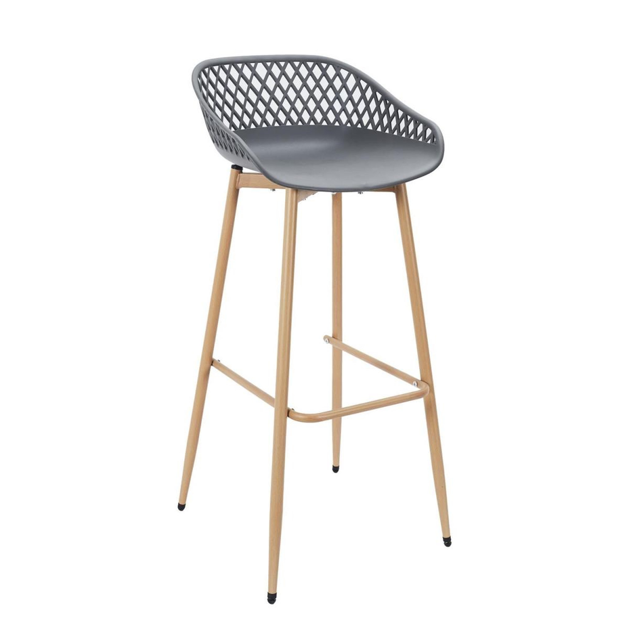 Voir la diapositive 2 : The Home Deco Factory Lot de 2 Tabourets de Bar  Malaga  88cm Gris