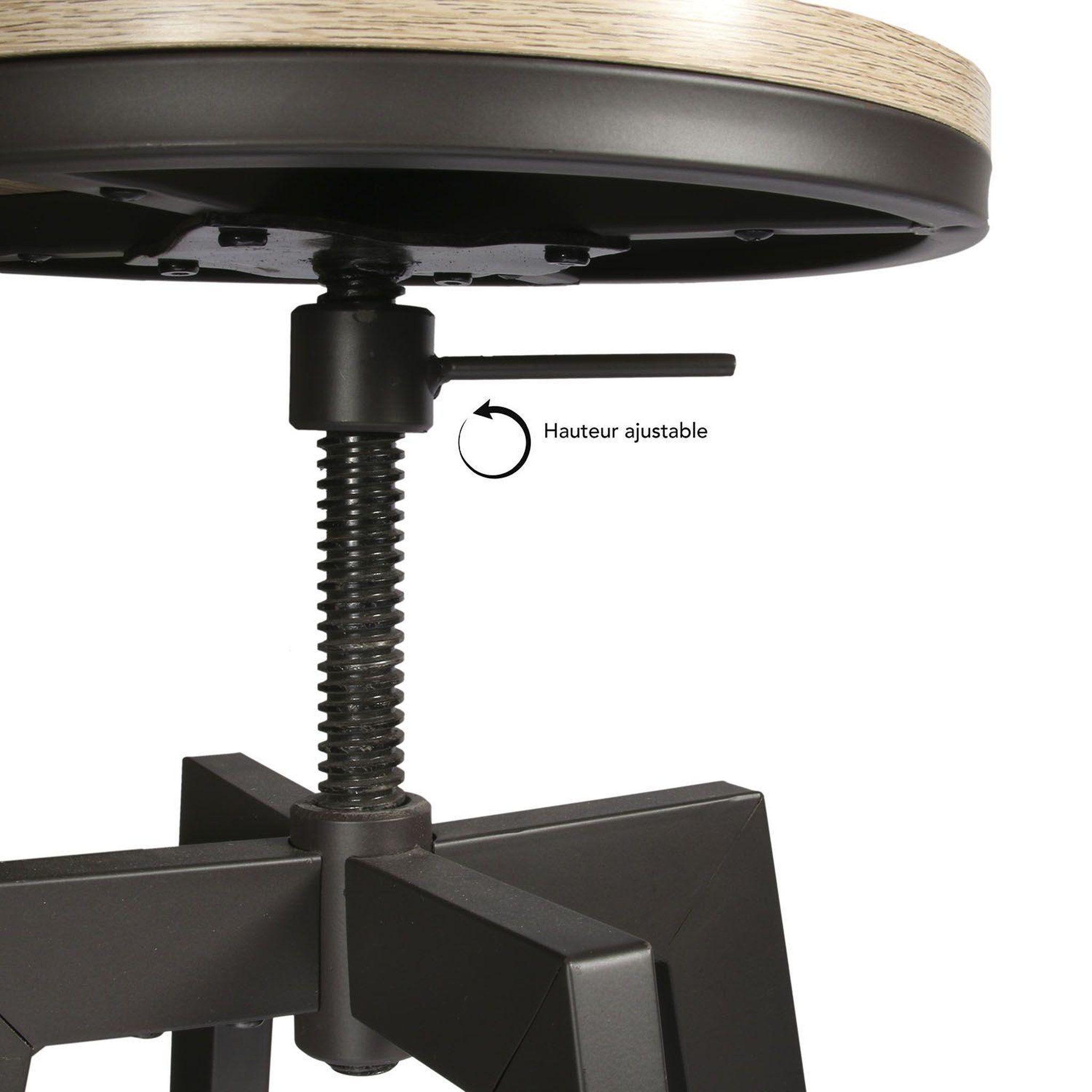 Voir la diapositive 3 : The Home Deco Factory Table haute avec tabourets design industriel aria - 2 personnes - noir