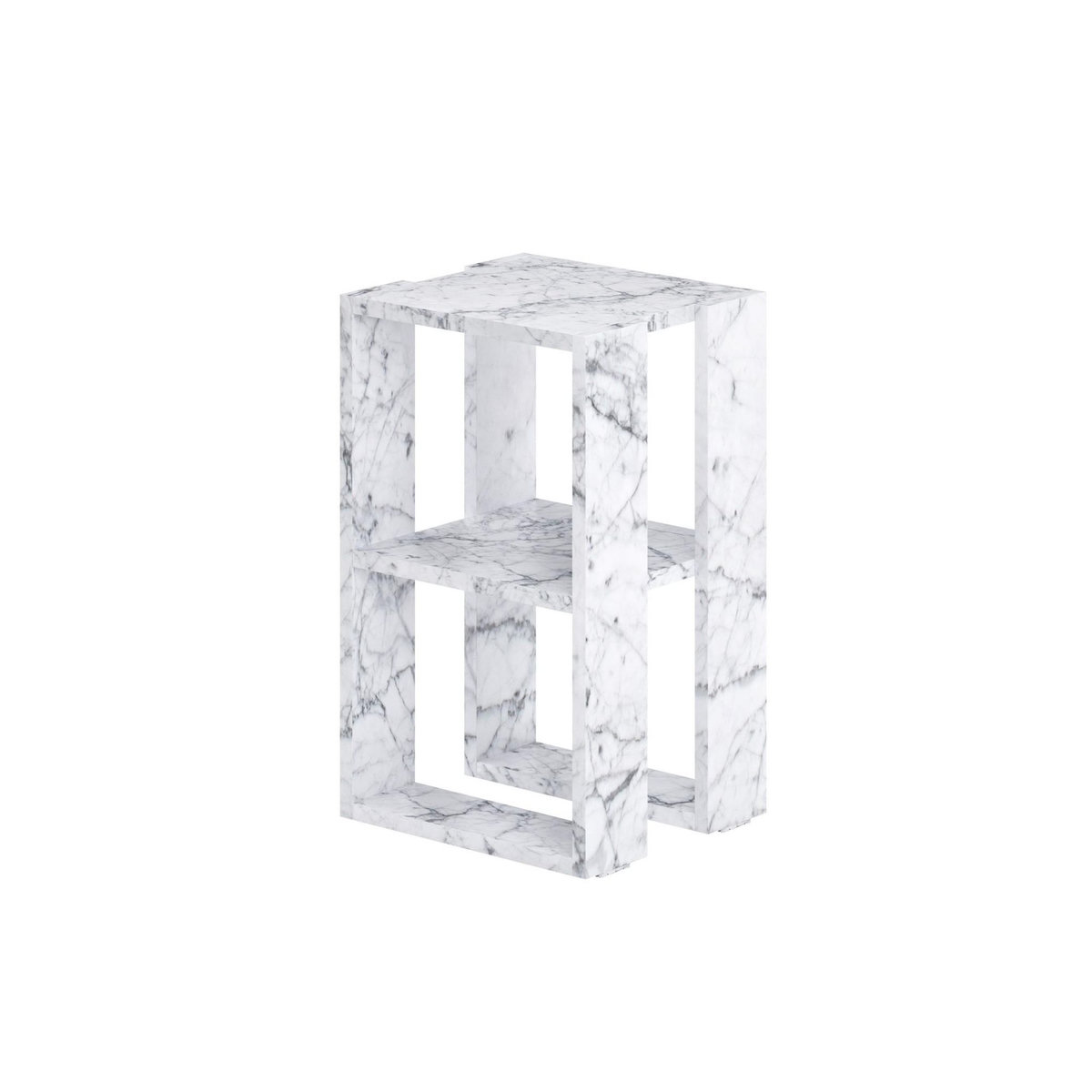 Habitat et Jardin Table de chevet en bois  Lonie  30 x 30 x 55 cm - Marbre de Carrare