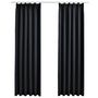 Voir la diapositive 2 : VIDAXL Rideaux occultants avec crochets 2 pcs Noir 140x175 cm