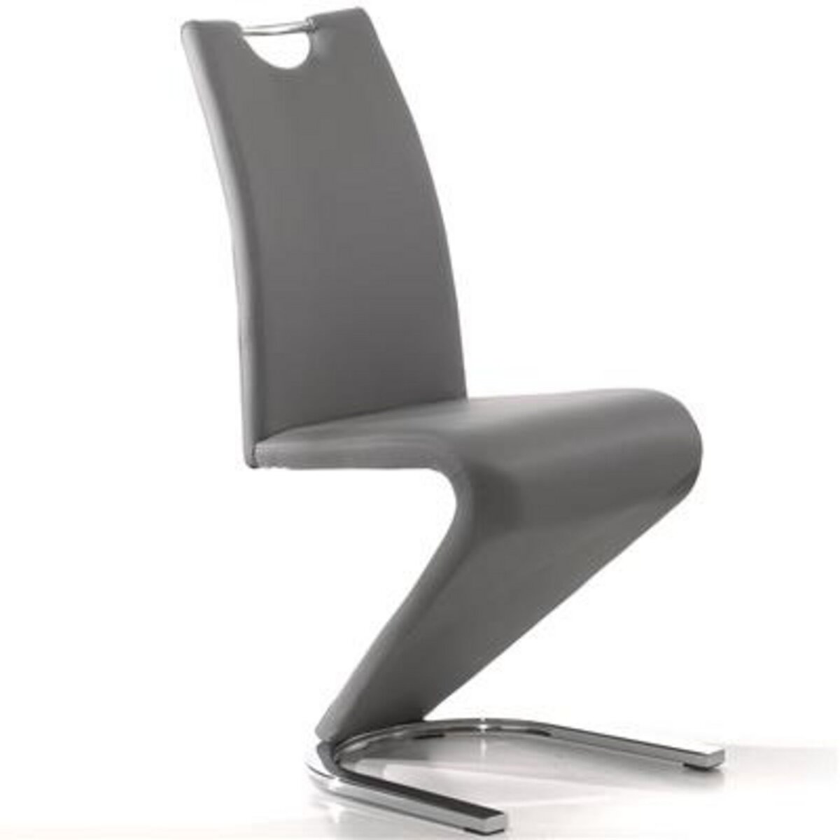 NOUVOMEUBLE Chaise design grise PU LIDIE pour salle à manger (lot de 2)