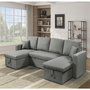Voir la diapositive 2 : Habitat et Jardin Canapé d'angle panoramique convertible en tissu  Alain  - 4 places - Gris