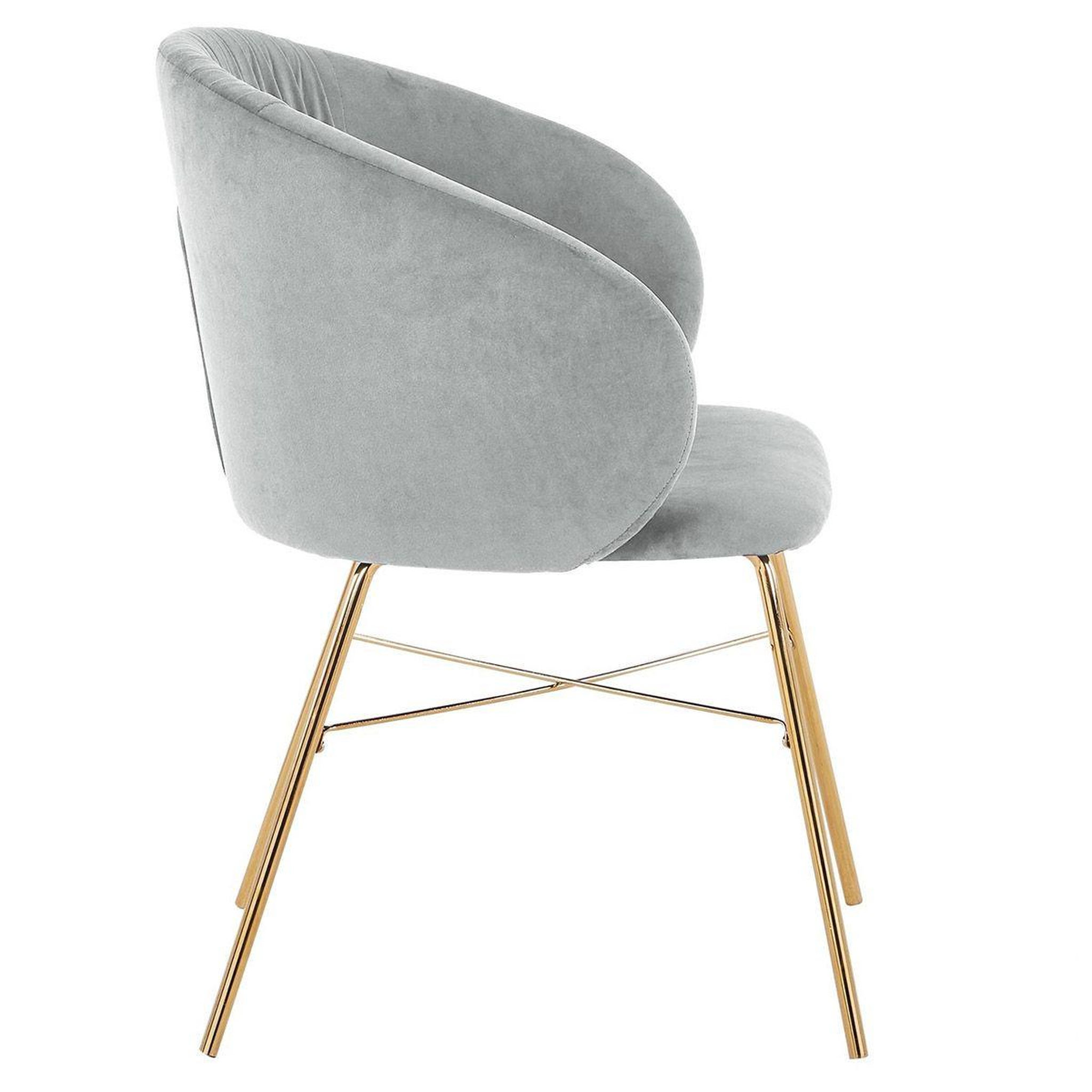 Voir la diapositive 3 : Paris Prix Chaise design en velours  kanye  80cm argent