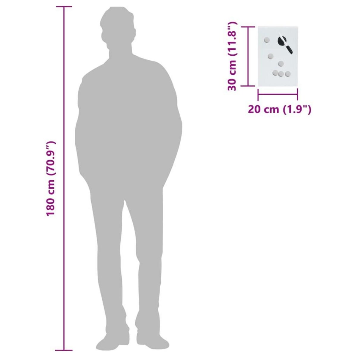 VIDAXL Boîte a cles avec panneau magnetique Noir 30x20x4 cm