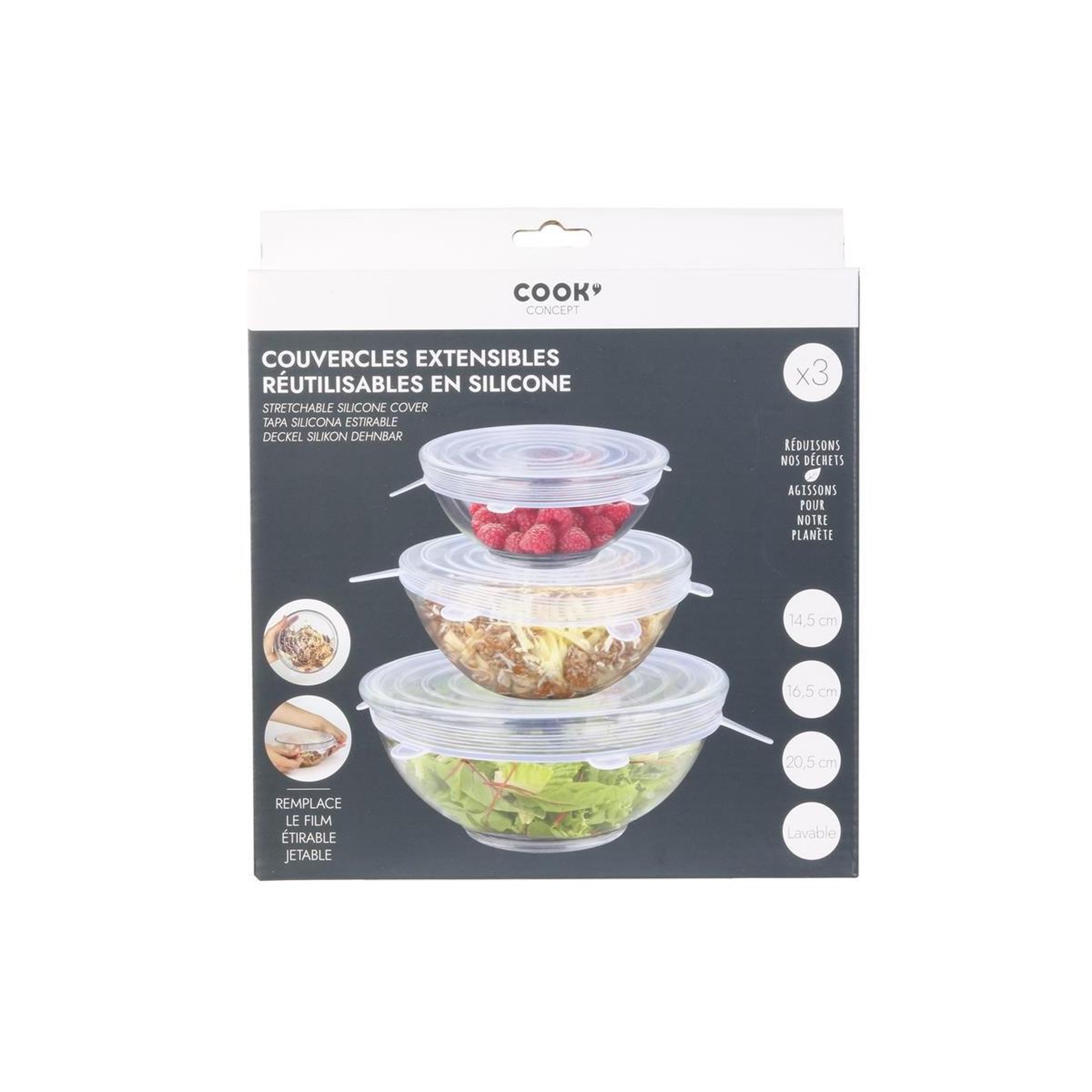Voir la diapositive 6 : COOK CONCEPT Couvercle flexible silicone x3