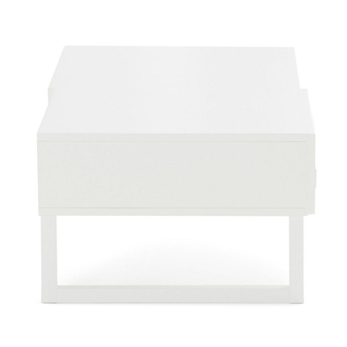 BEST MOBILIER Sofia - table basse - blanc mat - 1 niche - 110 cm