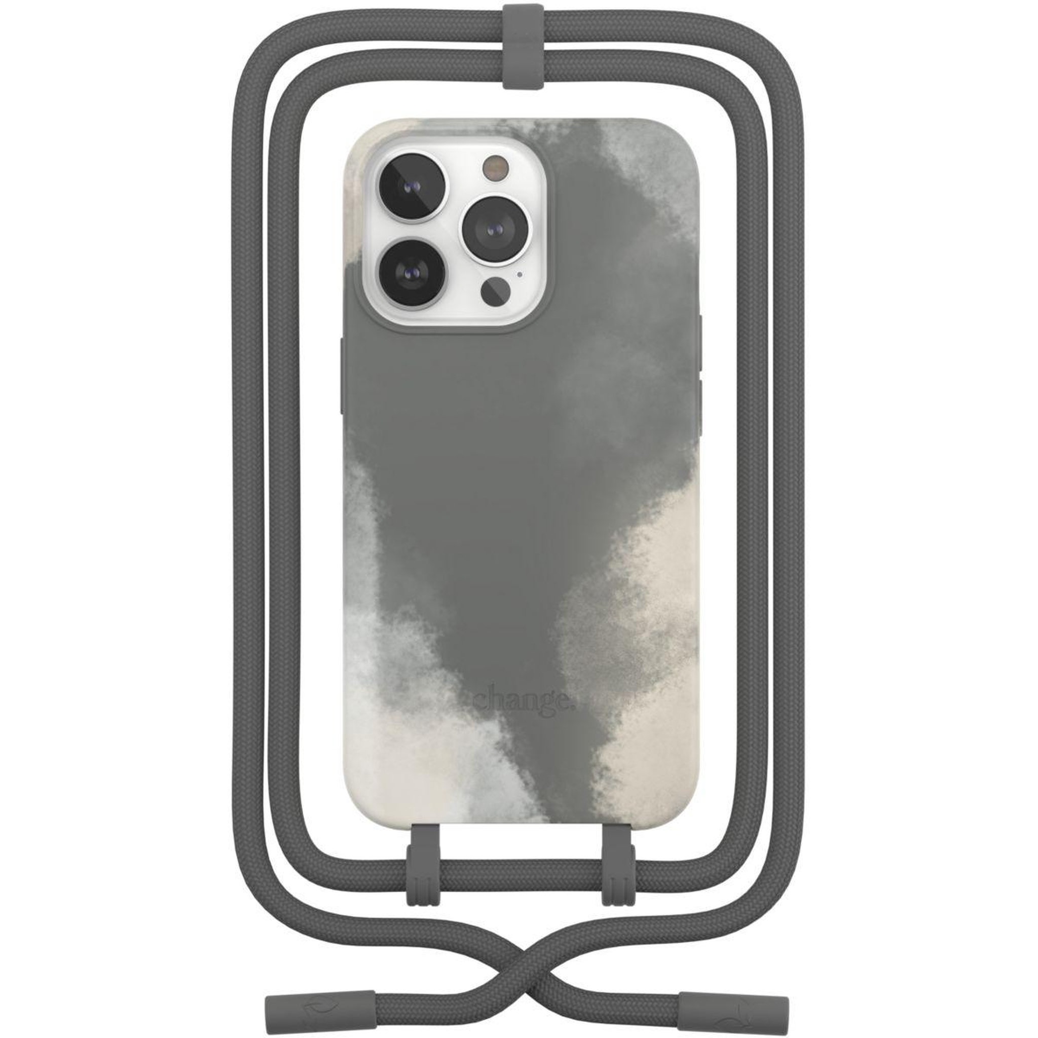 WOODCESSORIES Coque avec cordon iPhone 13 Pro Max Tour de cou gris