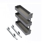 EMUCA SRL Porte-bouteilles latéral extractible Harmony avec fermeture amortie -  Module largeur 200mm hauteur 800mm -  Acier et Bois -  Gris anthracite