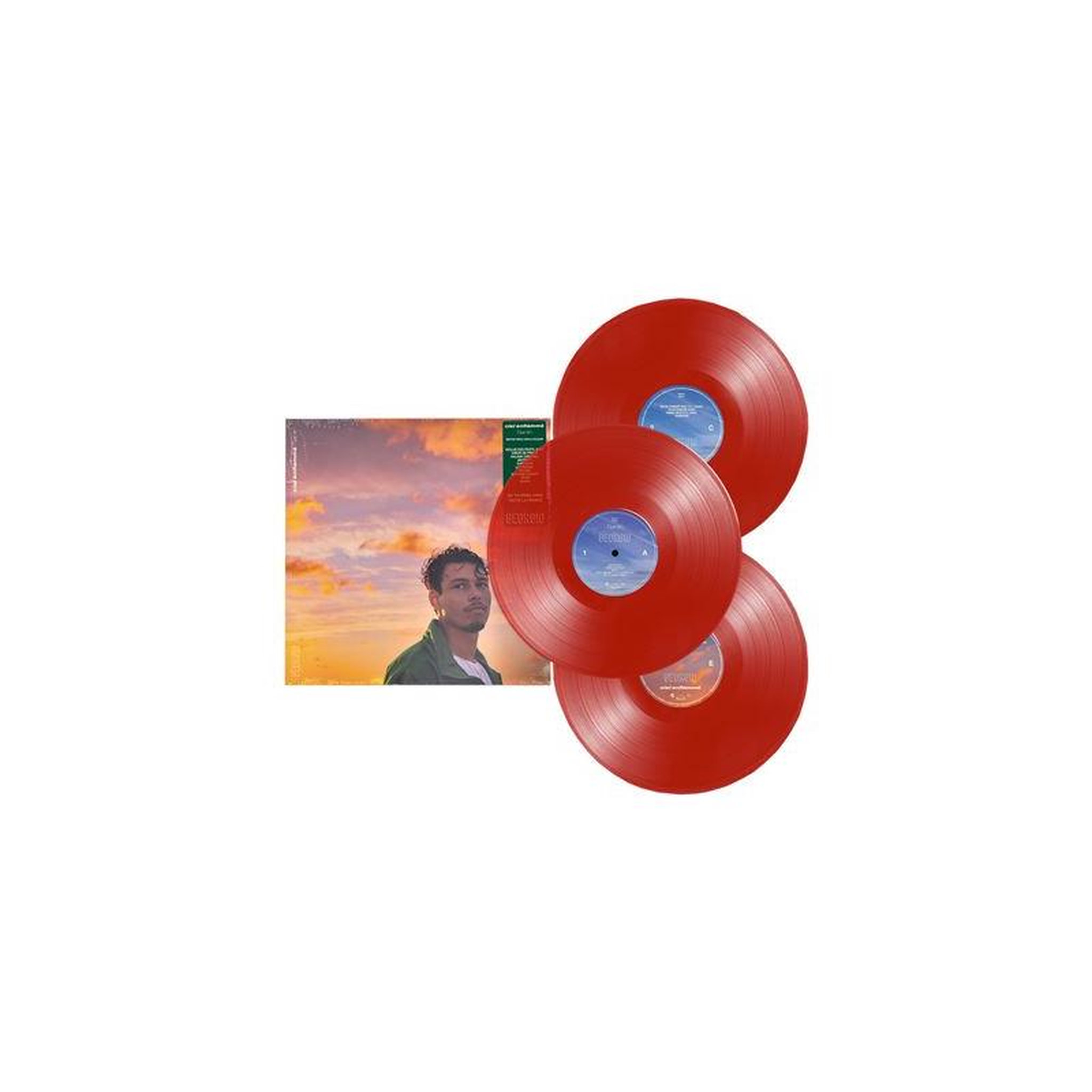 Vinyle triple lp georgio « ciel enflammé - sacré » rouge transparent, rap hip-hop francophone