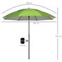 Voir la diapositive 3 : OUTSUNNY Parasol inclinable de jardin parasol de plage rond Ø 185 cm vert