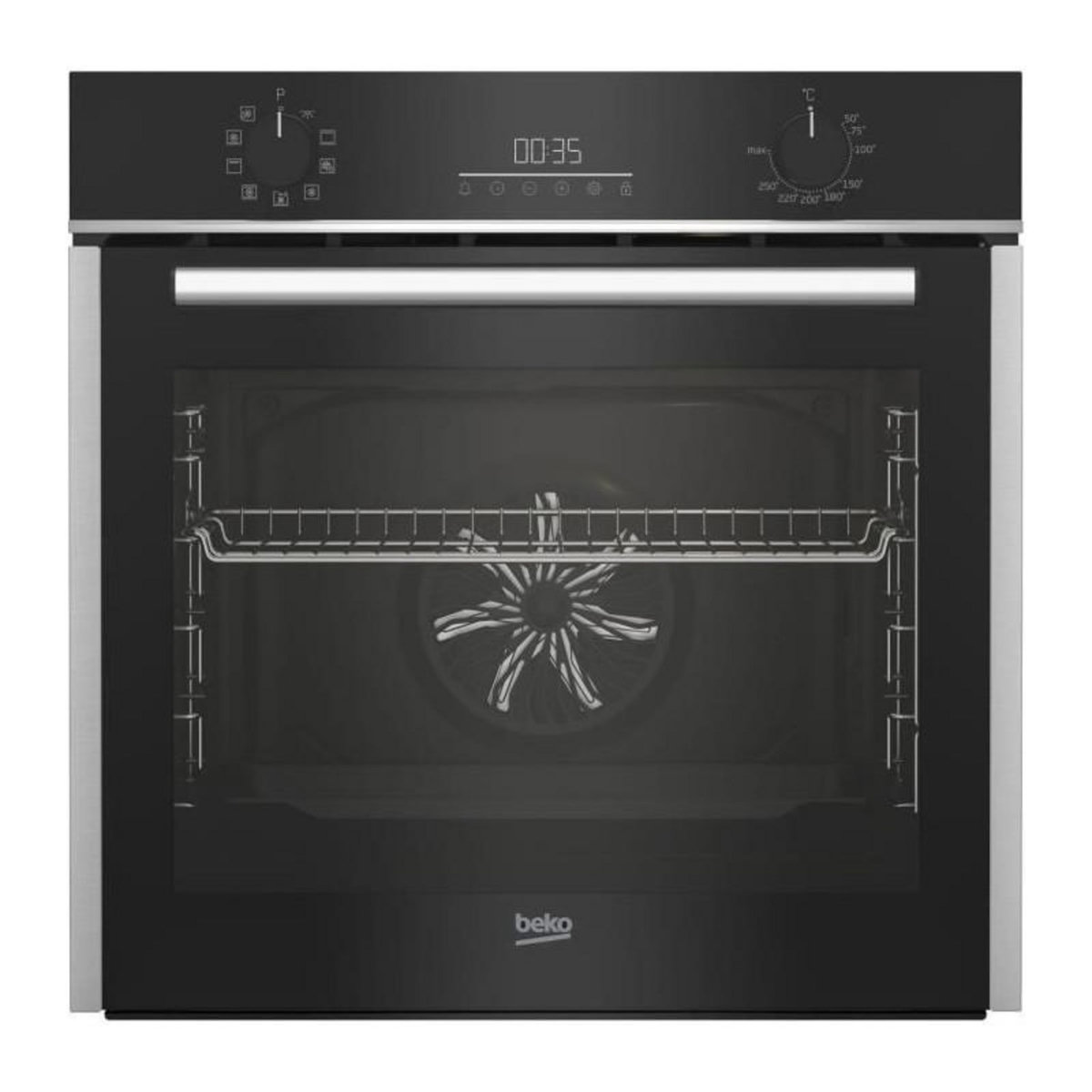 Beko Four encastrable - Chaleur pulsée 3D - BEKO - BCBIM16300XDE - Inox - 72 L - 59,4x56,7x59,5 cm