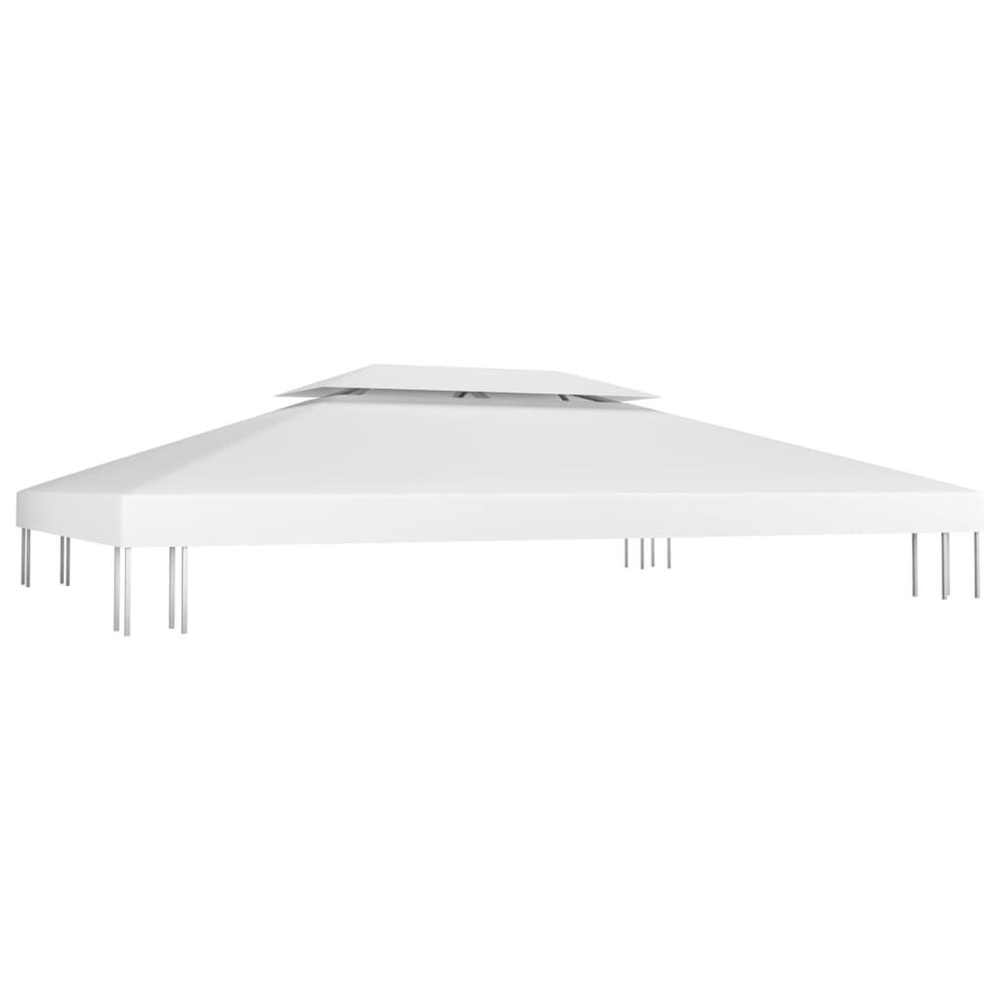 Voir la diapositive 2 : VIDAXL Toile de toit de belvedere 2 niveaux 310 g/m^2 4x3 m Blanc